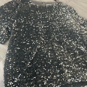 Silver Sequin Women's Top